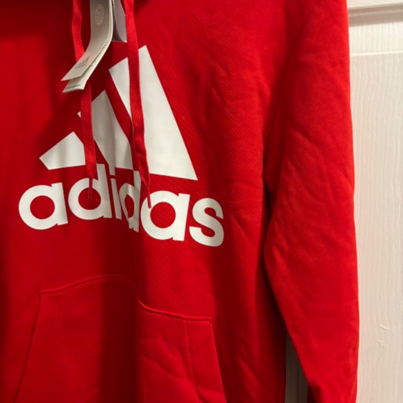 NWT Adidas L/S Red Branded Hoodie - Picture 8 of 11